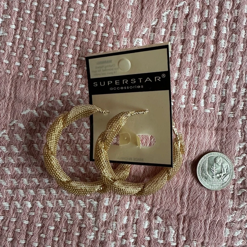 SUPERSTAR Gold Mesh Hoop Earrings
